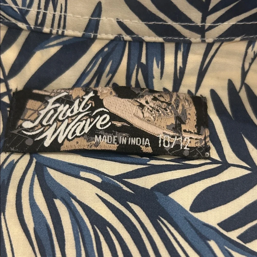 First Wave Navy Leaf Pattern Shirt - Picture 2 of 2
